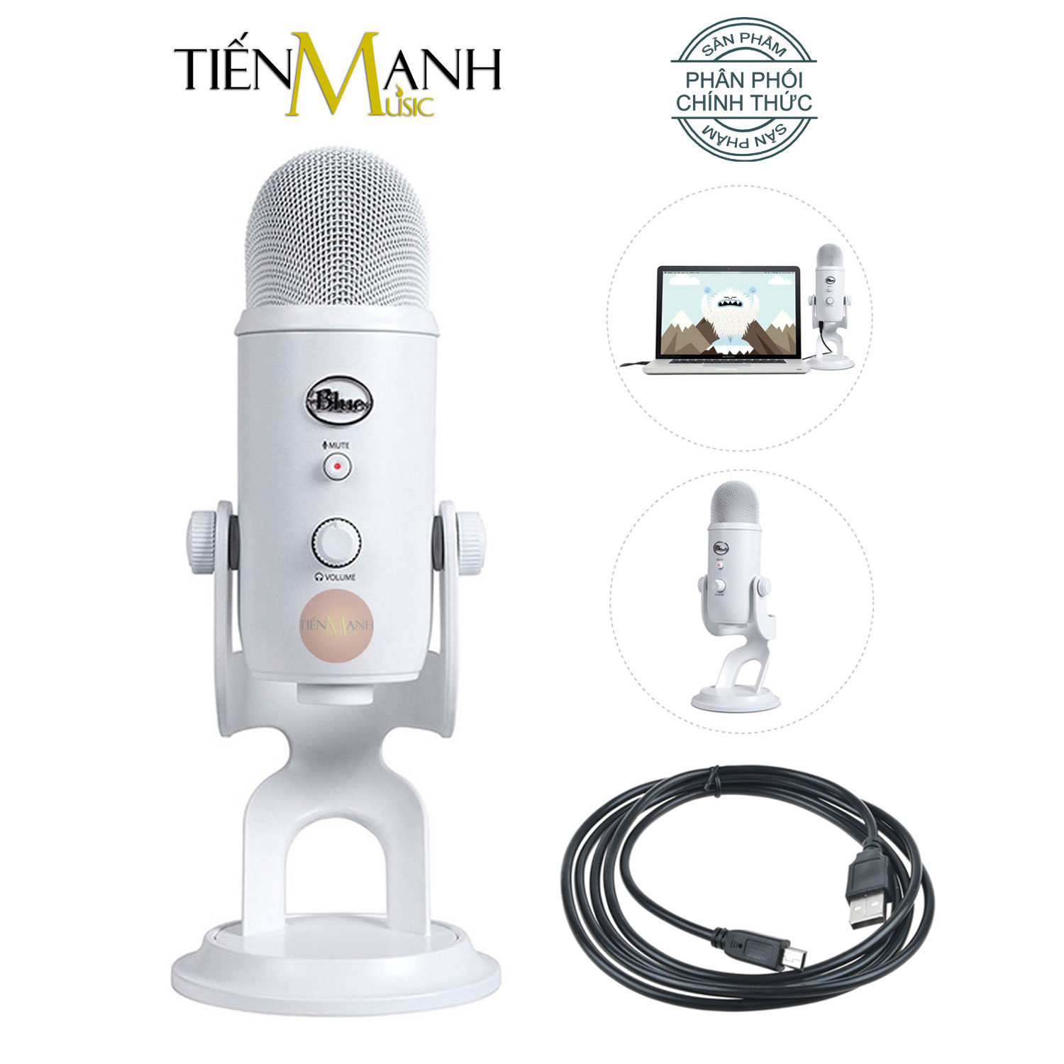 Micro Blue Yeti USB Condenser - Mic Thu Âm Podcast, Livestream, Radio, ASMR Microphone Phòng Thu Studio Hàng Chính Hãng - Kèm Móng Gẩy DreamMaker