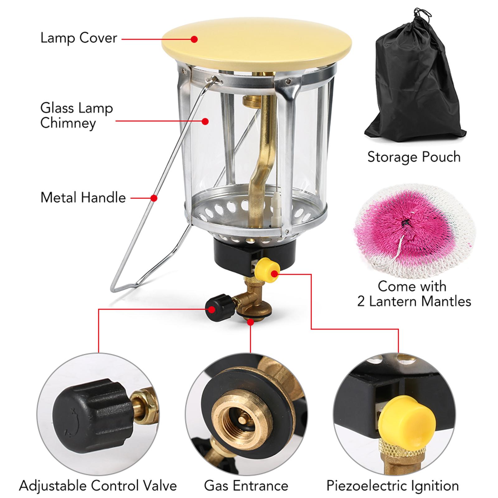 Đèn lồng gas ngoài trời với hệ thống đánh lửa áp điện bằng gốm năng lượng cao, bằng thép không gỉ, sử dụng lâu bền