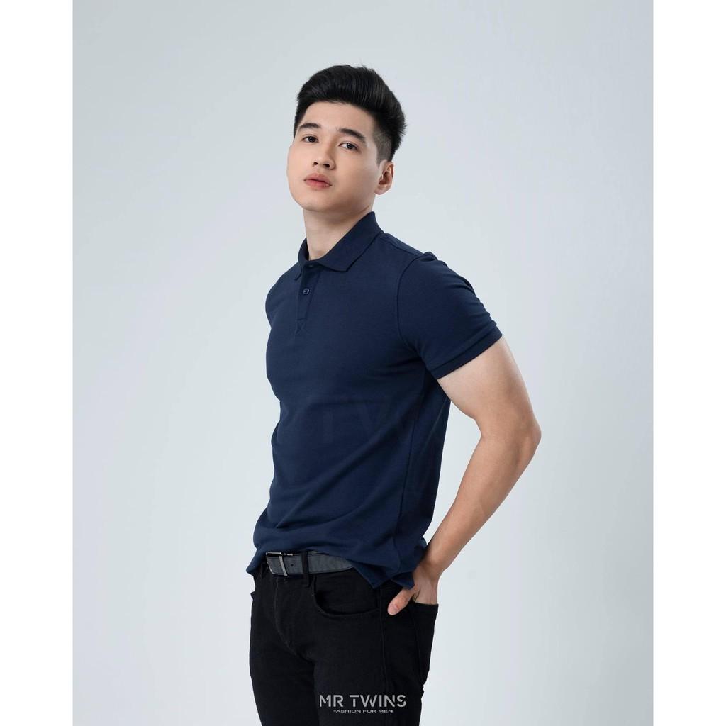 Áo polo basic màu xanh đen thương hiệu MrTwins