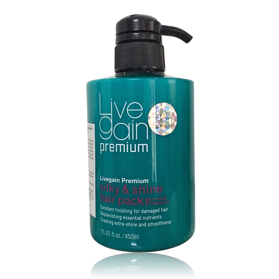 Dầu hấp ủ tóc Livegain Premium Silky & Shine Hair Pack suôn mượt nước hoa Hàn Quốc 450ml