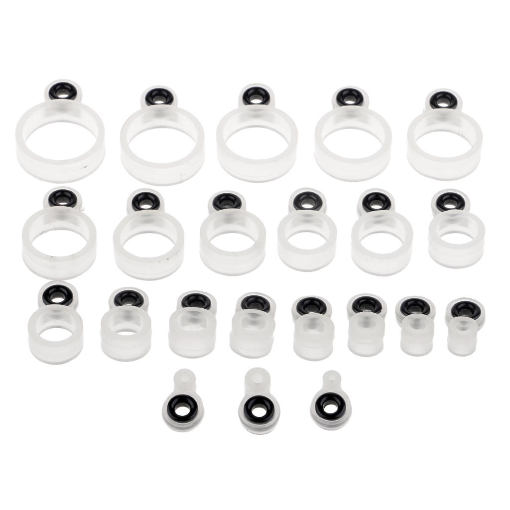 22pcs Silicone & Ceramic Fishing Rod Guides Eye Rings Repair Kit DIY 1#-22#