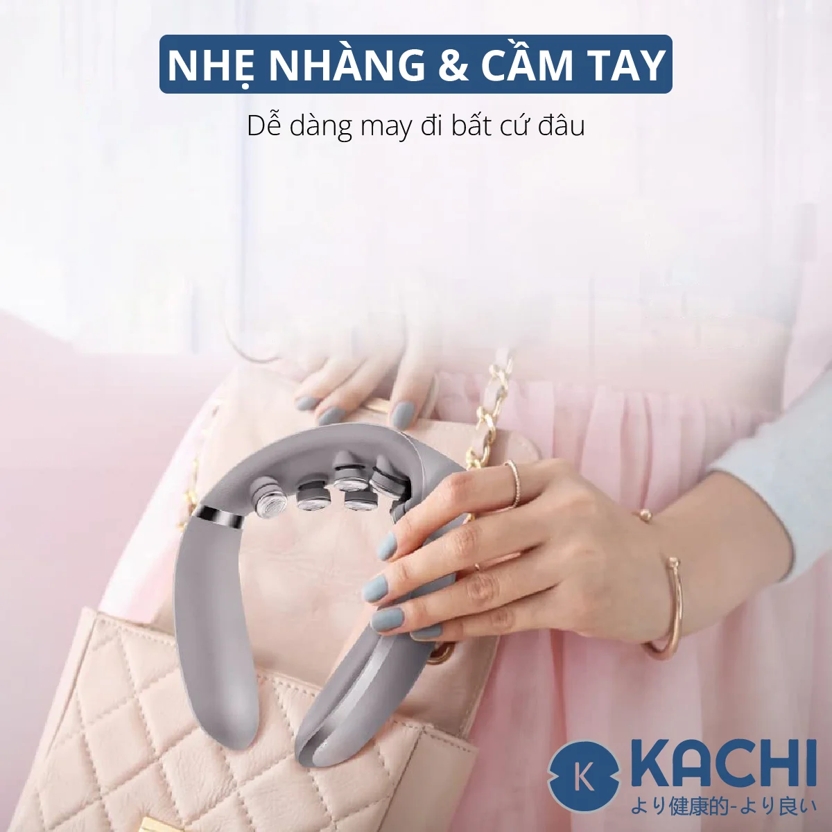 Máy massage cổ không dây 10 đầu rung nhiệt cao cấp Kachi MK350