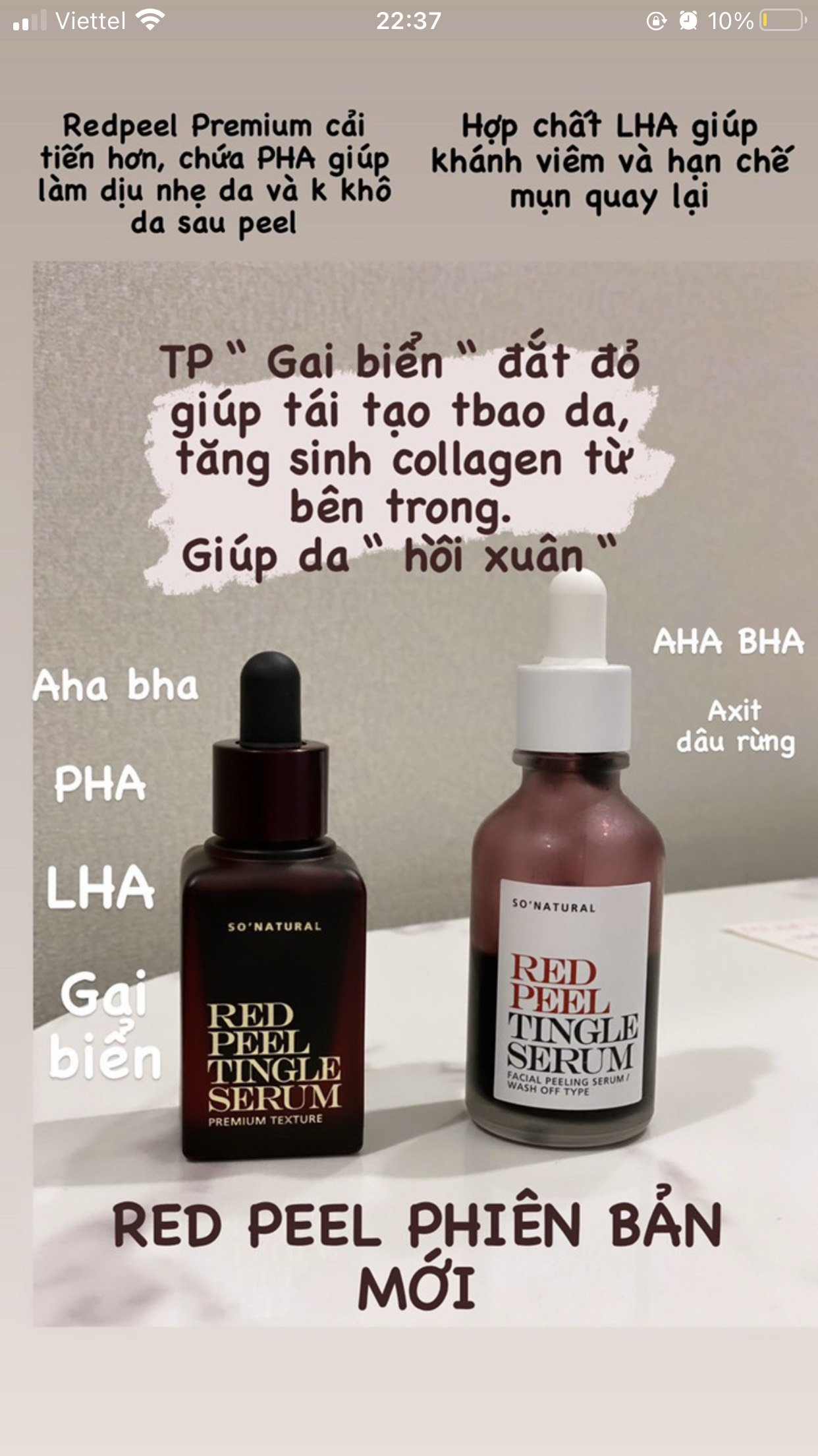 Combo Giảm Ngăn Ngừa Mụn Và Dưỡng Da Red Peel Tingle Serum Và Milk Oil So Natural