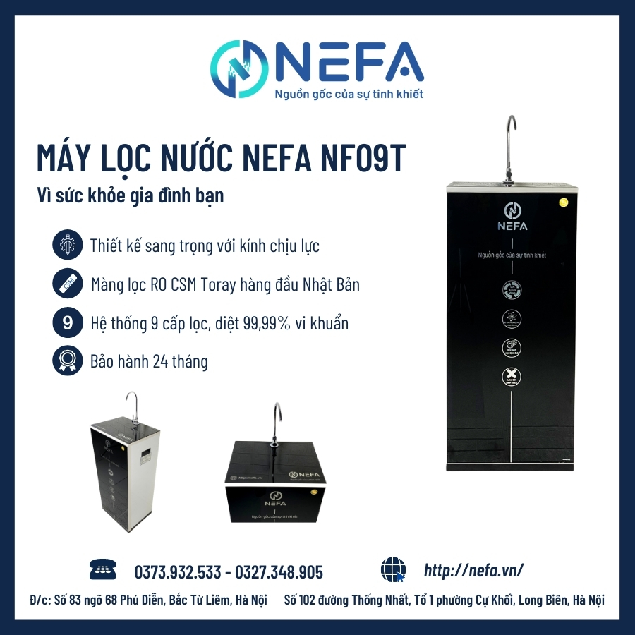 Máy lọc nước chính hãng NF09T, 9 cấp lọc sạch tinh khiết