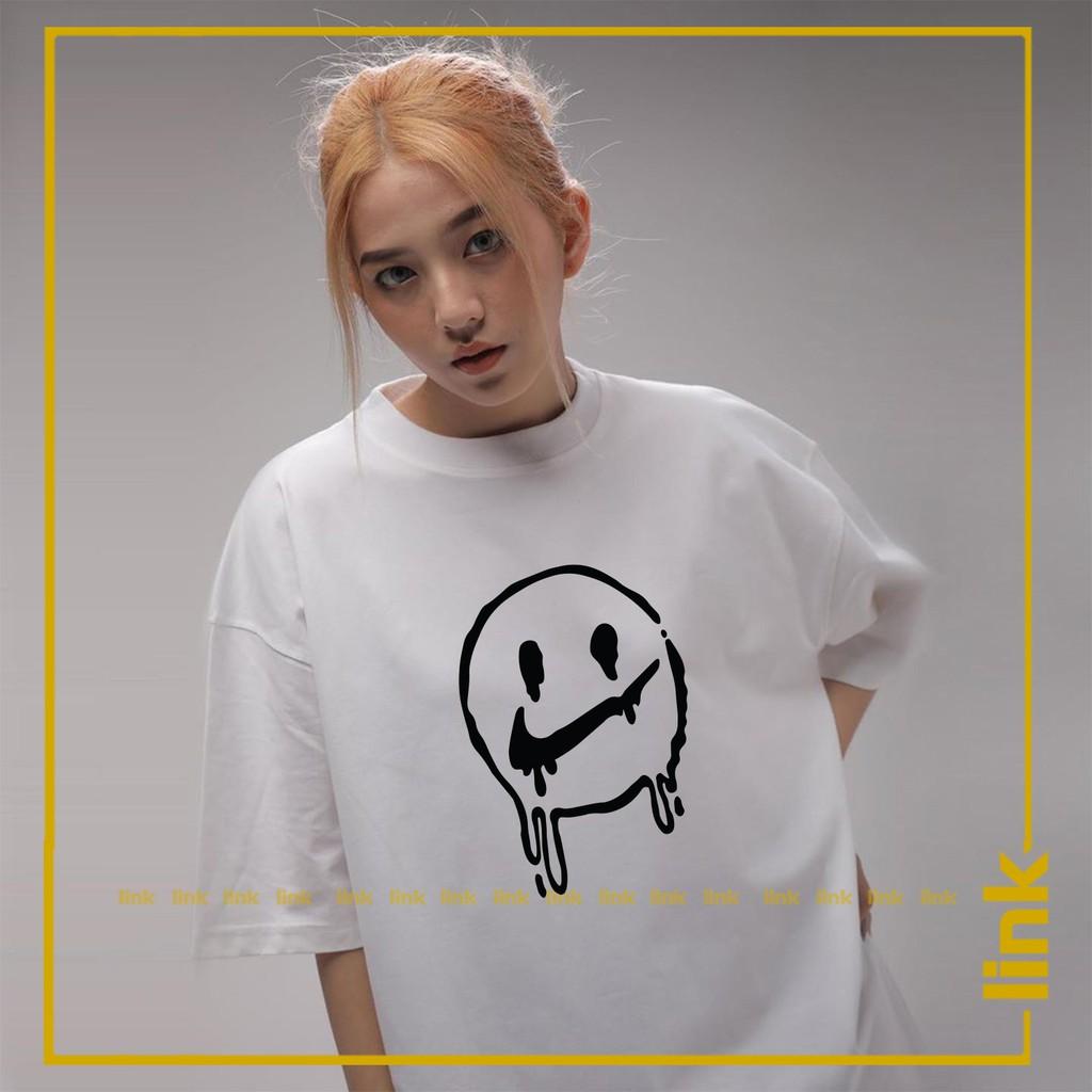 Áo thun nữ tay lỡ logo MẶT CHẢY trước ngực UNISEX