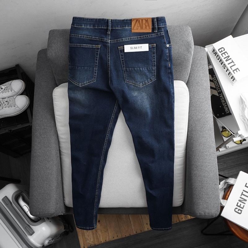 Quần jean nam slimfit dáng ôm co giãn màu xanh VNXK