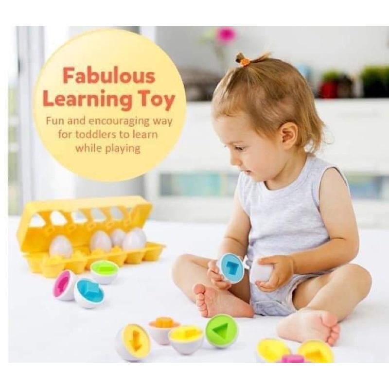 Trứng xoắn hình học Matching Egg giúp bé phát triển tư duy