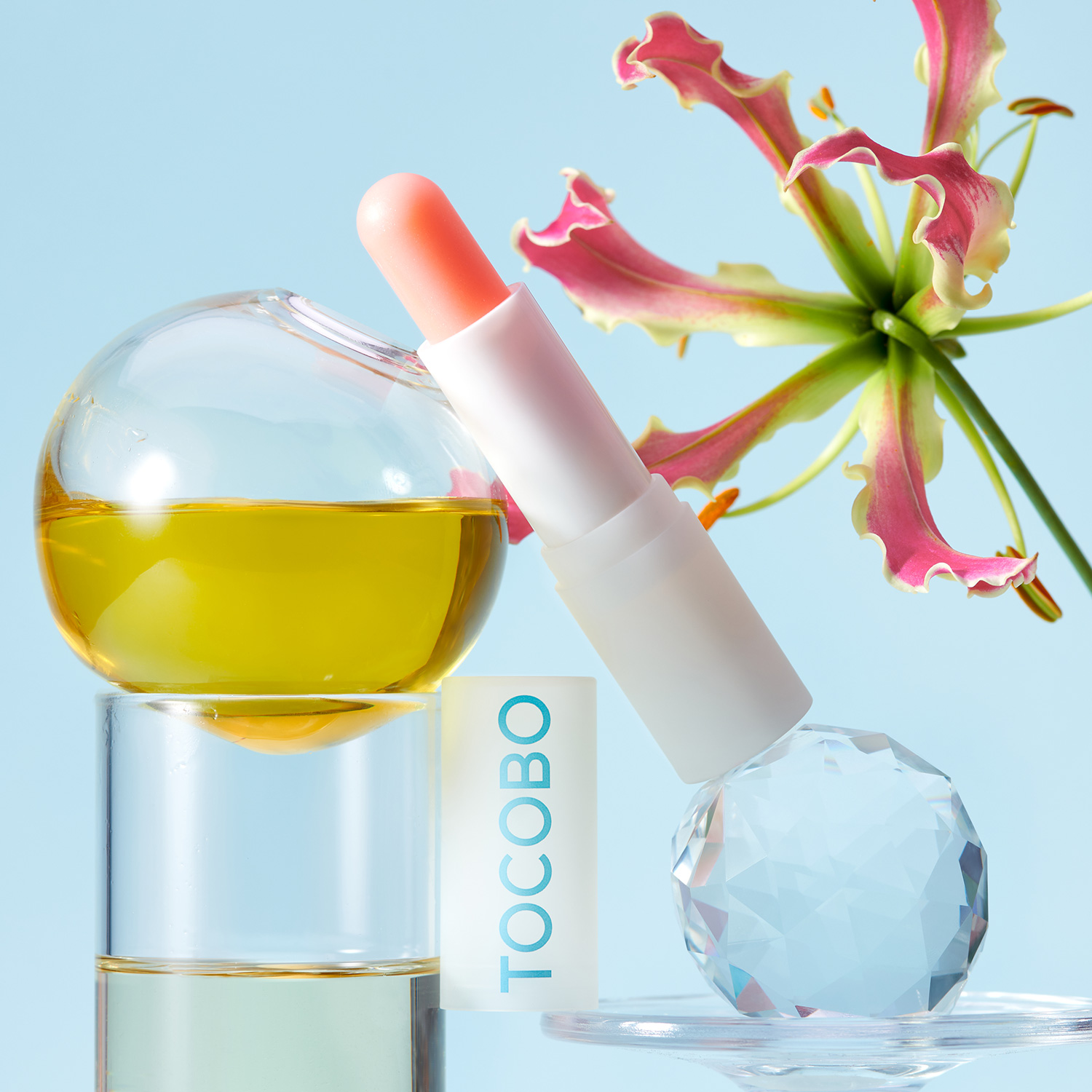 Son Dưỡng Môi Dưỡng ẩm, nuôi dưỡng đôi môi căng mọng Tocobo Glow Ritual Lip Balm 001 Coral Water 3.5gr