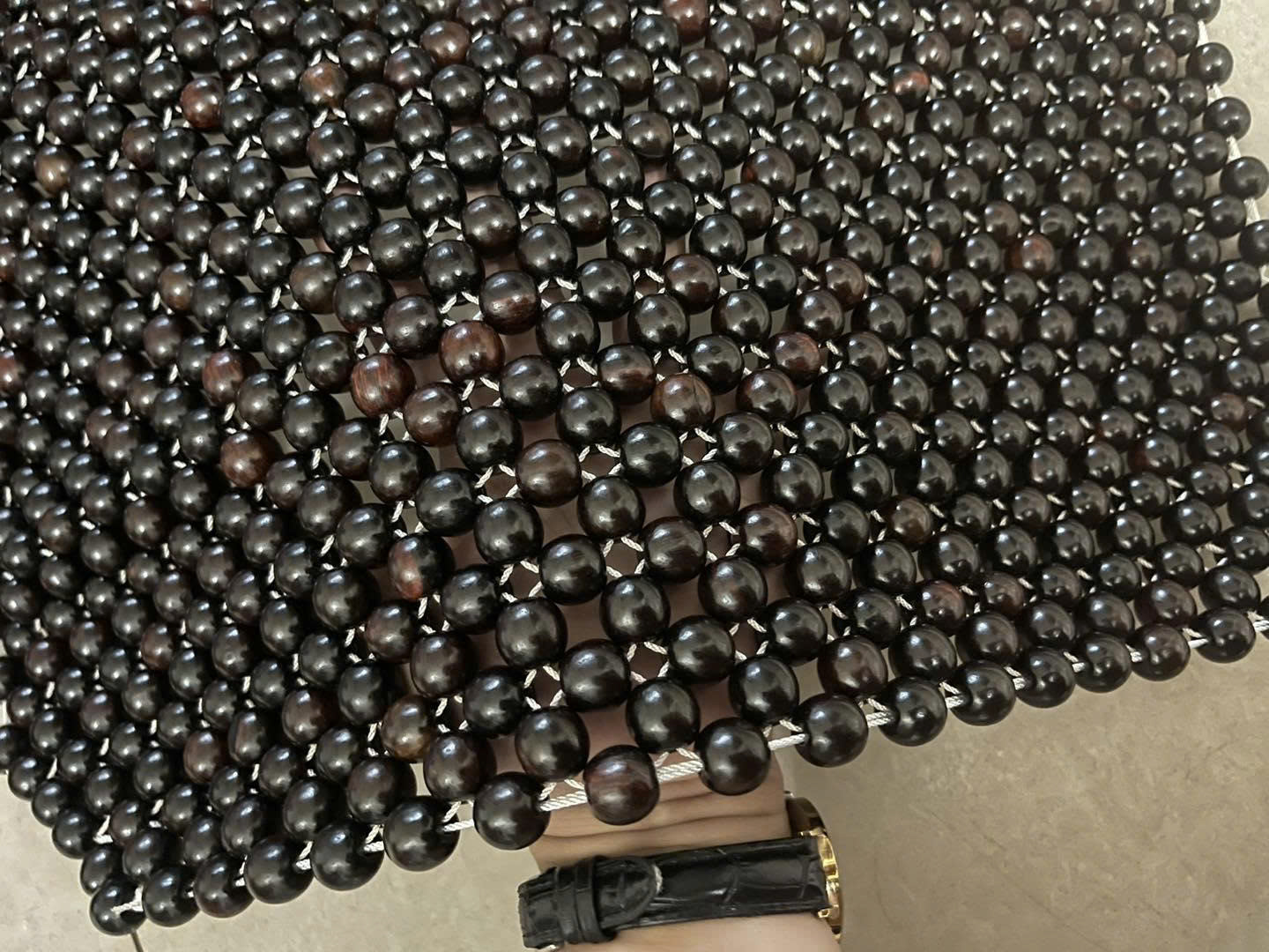 Chiếu Hạt Gỗ Cẩm Cao Cáp - Kích Thước 1,8mx2m hạt 1.2cm ( video , hình thật )