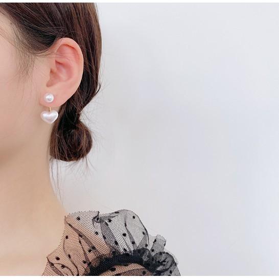Bông Tai Nữ Họa Tiết Trái Tim, Phong Cách Hàn Quốc, BT014