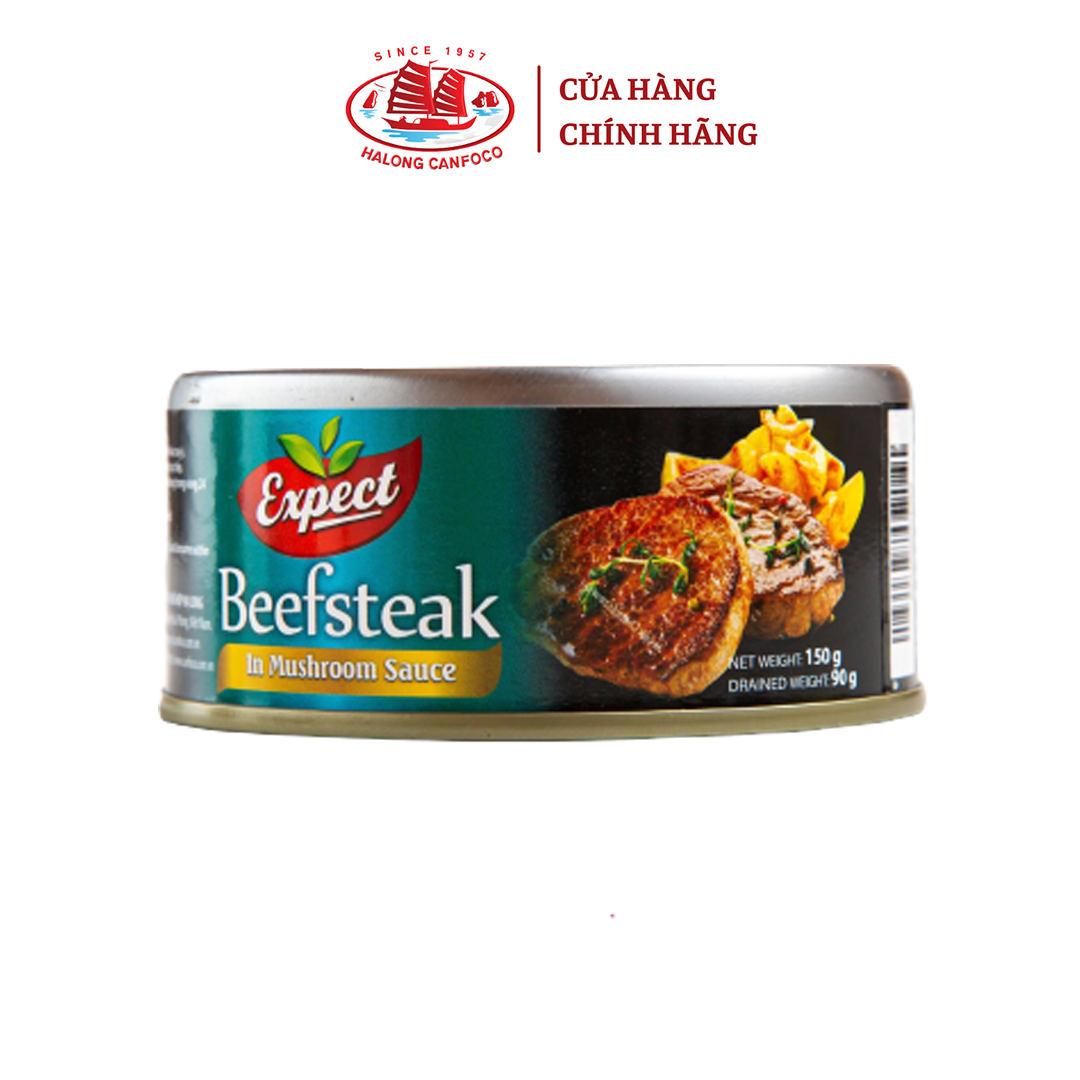 Bò bít tết sốt kem nấm 150g - Đồ Hộp Hạ Long [DATE T06/2024]