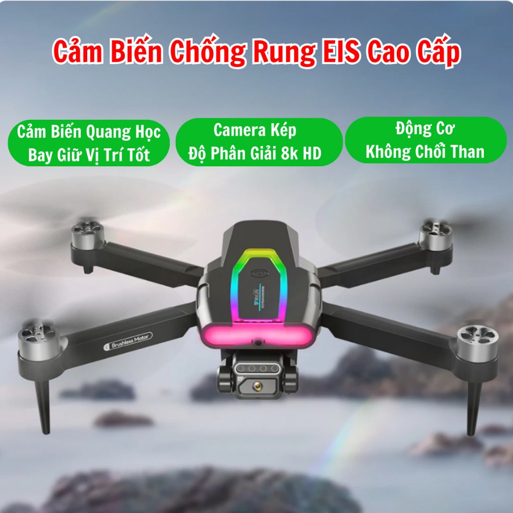 Flycam Mini F199 Pro Max Cảm Biến Tránh Vật Cản, Máy Bay Flycam 4k Camera Chống Rung 2 Trục, Bay Xa 1000m Động Cơ Không Chổi Than Siêu Bền Bỉ - Hàng Chính Hãng