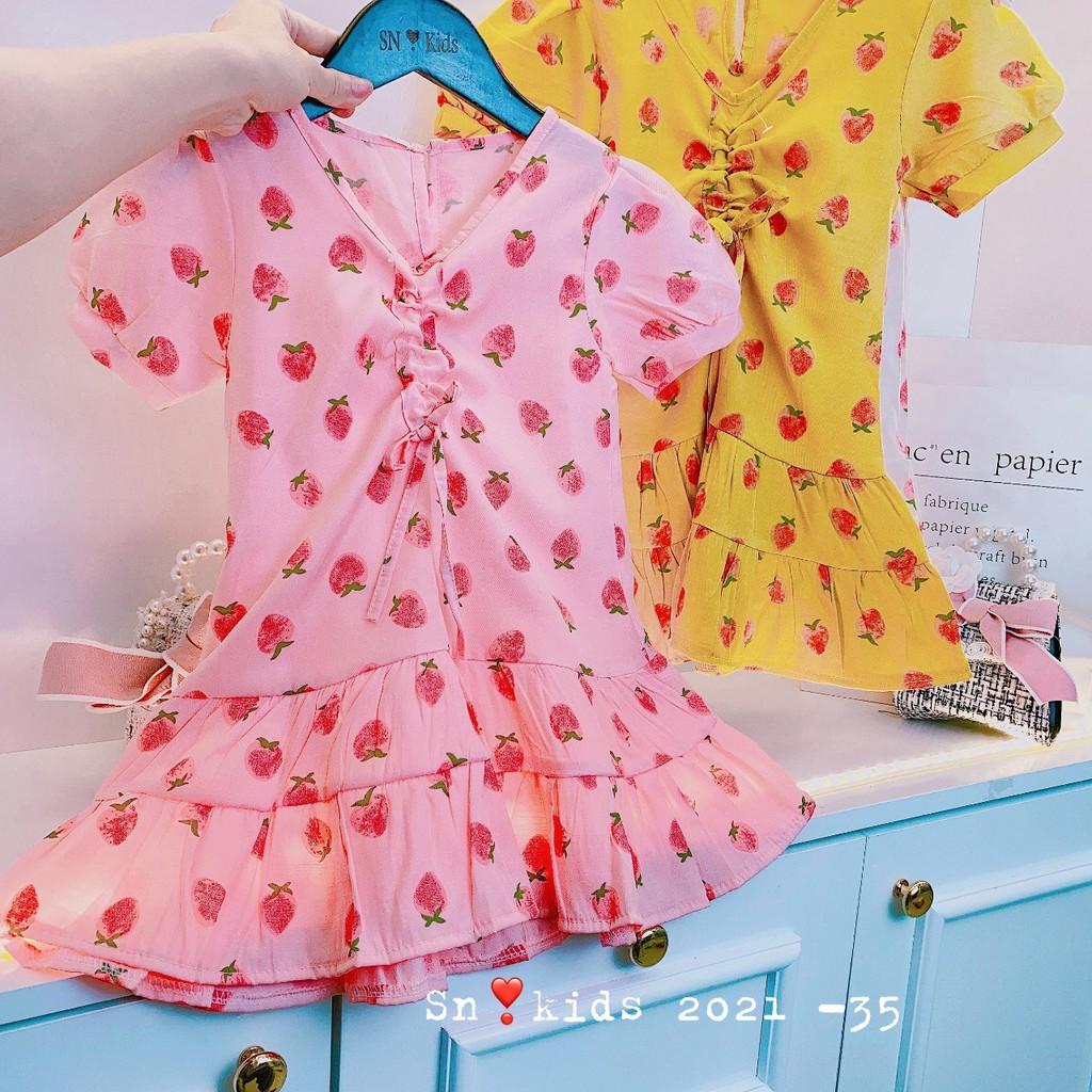 Váy bé gái dâu tây đuôi cá cực xinh