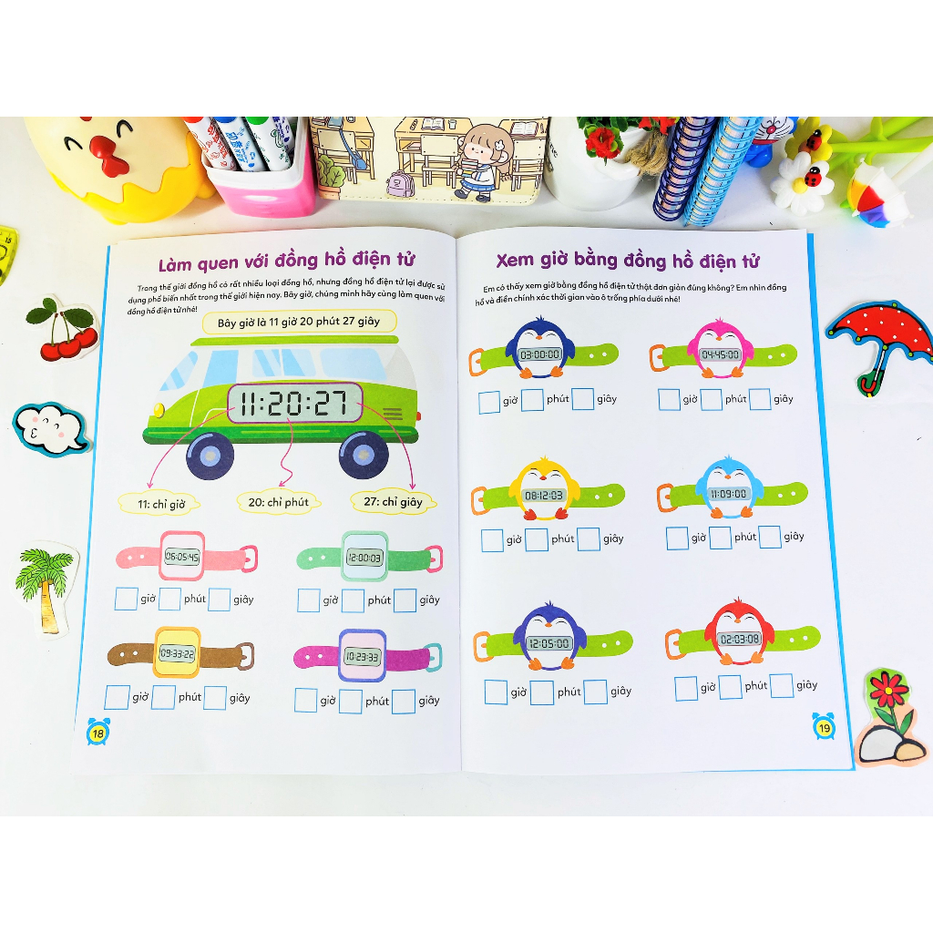 Sách - Cùng con khôn lớn: Học Xem Giờ & Học Toán - ndbooks