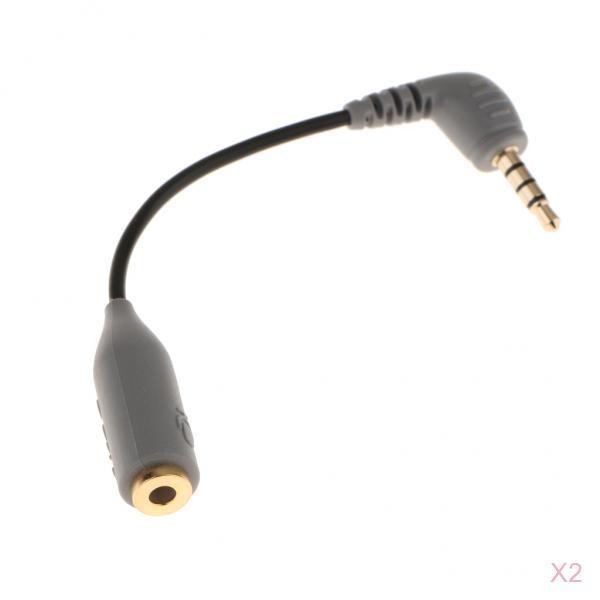2Pcs 3.5mm Microphone Adapter Cable Converter for iPhone Samsung Android