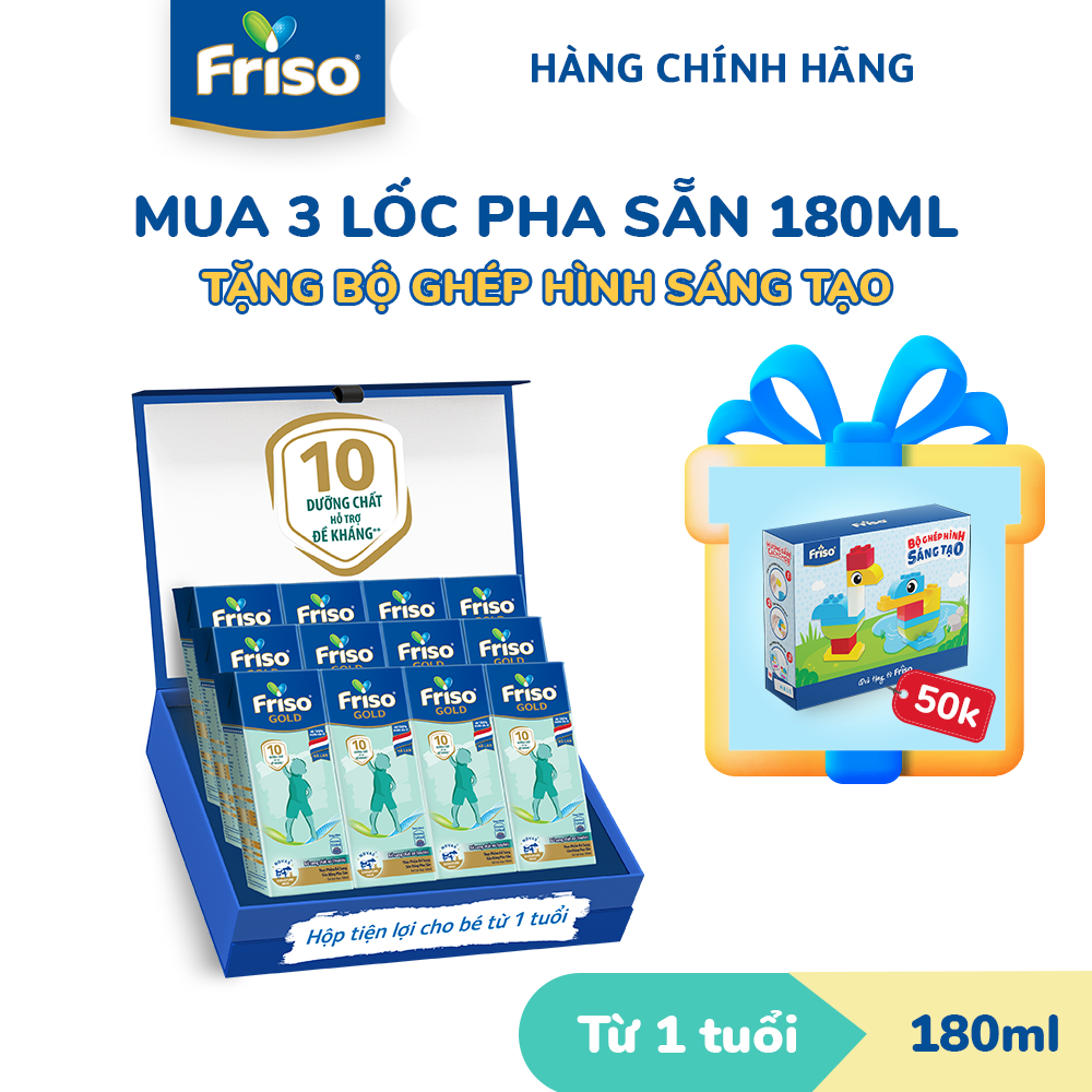 Combo 3 lốc RTD 180ml tặng bộ xếp hình sáng tạo