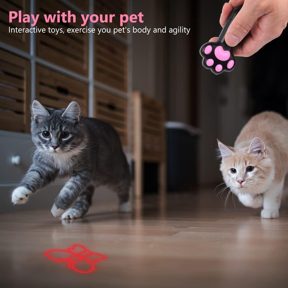 CAT sức mạnh, đồ chơi mèo LED tương tác 5 trong 1 mẫu điều chỉnh, đồ chơi đèn LED sạc USB cho công cụ huấn luyện chó trò chuyện