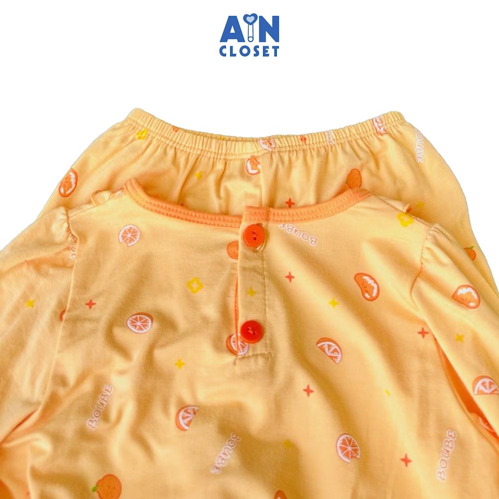 Bộ quần áo Dài bé gái họa tiết Quả Cam Thun lụa - AICDBG6JAG25 - AIN Closet