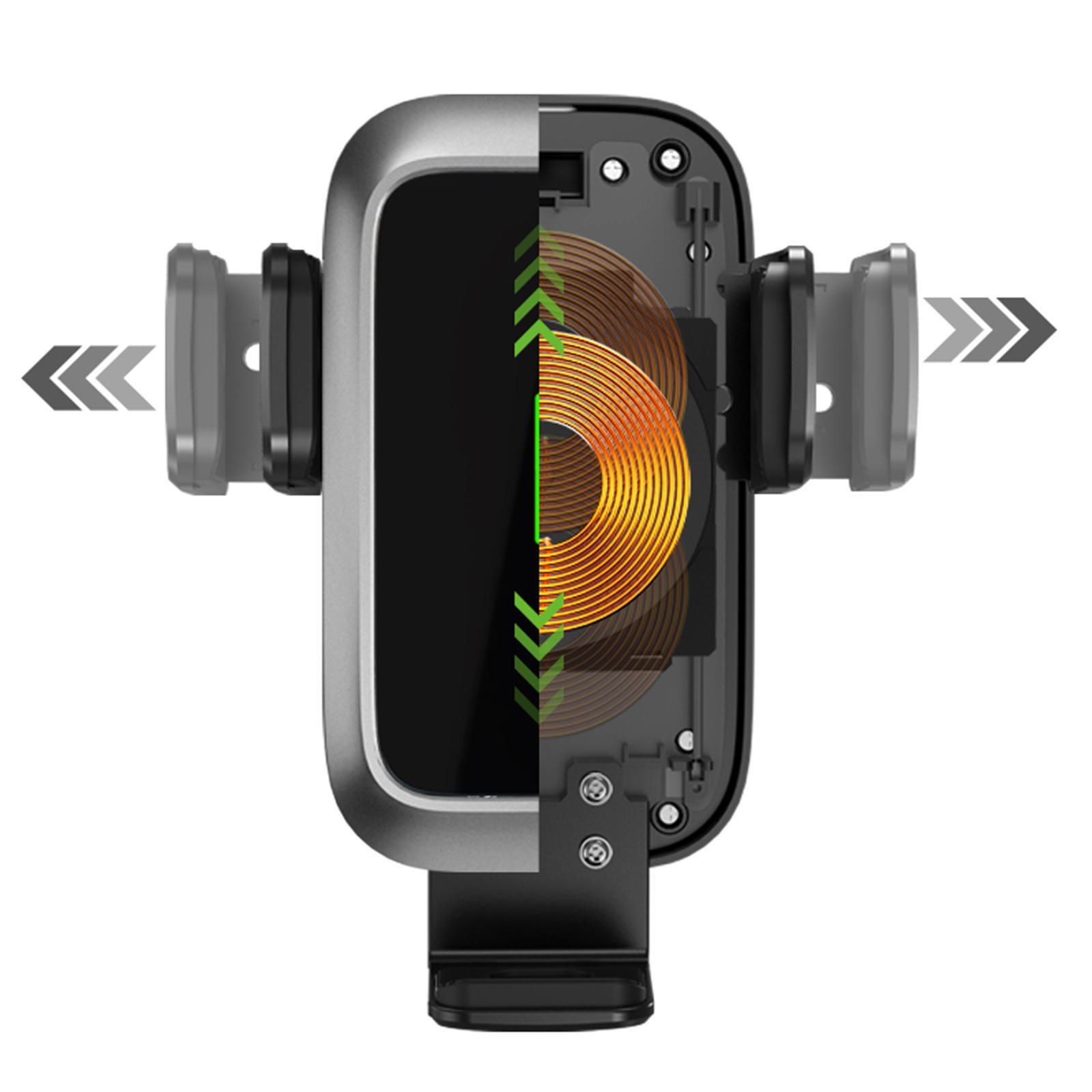 Practical Intelligent Wireless Car Charger Car Mount Fast-Charging Pallet Phone Holder for Smartphones Driving Dashboard Air Vent Trips Black