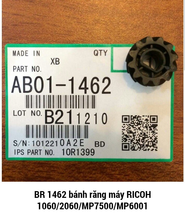 Bánh răng ống điếu - V8 máy photocopy dùng cho Ricoh 1060, 2060, 2075, 5500, 6000, 6500, 7000, 7500, 8000, 6001, 7001, 6002, 7502, 8002, 7503