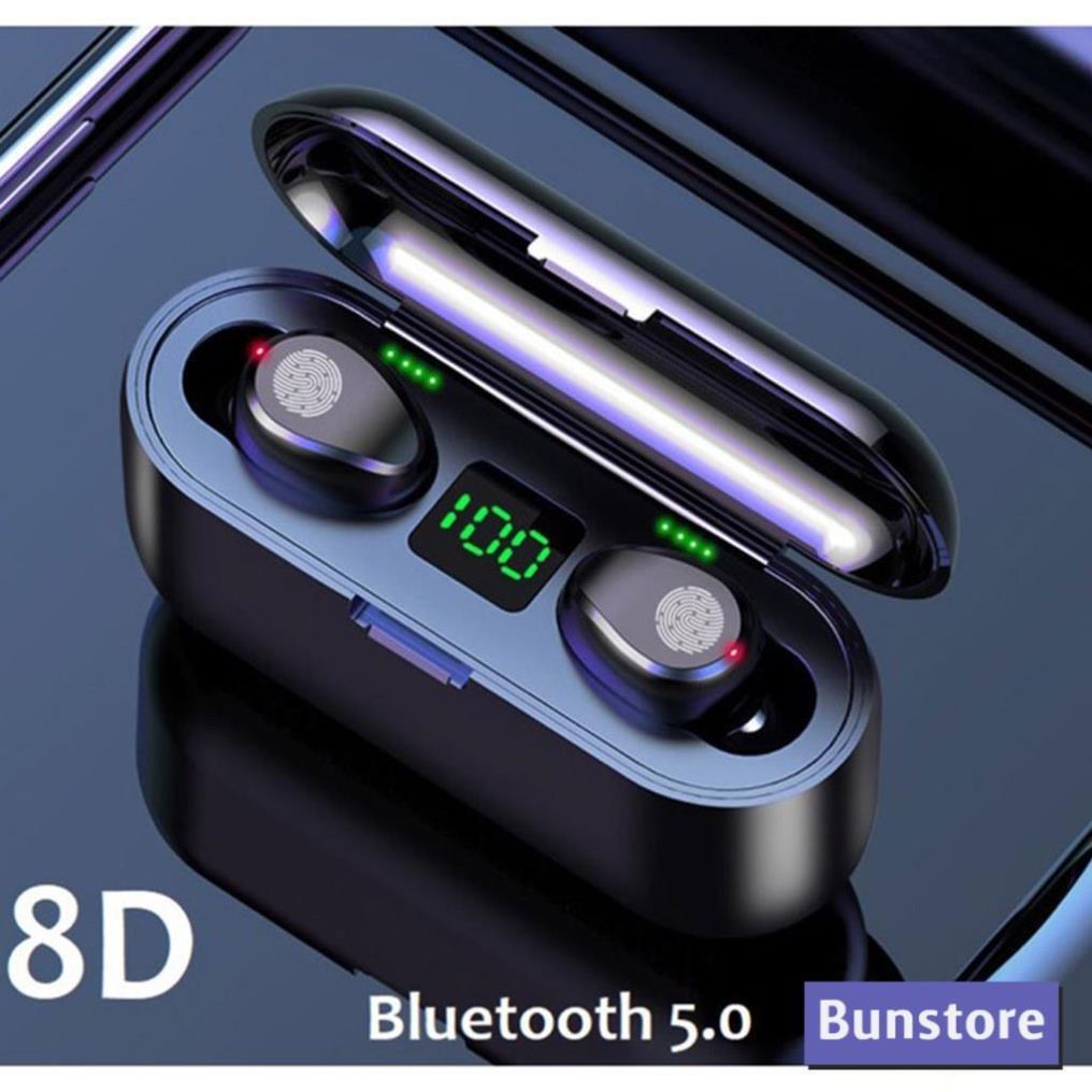 Tai nghe Bluetooth AMOI F9 TWS 5.0 bản QUỐC TẾ không dây cảm ứng chống nước IPX5, chống ồn tích hợp sạc dự phòng 2500mAh