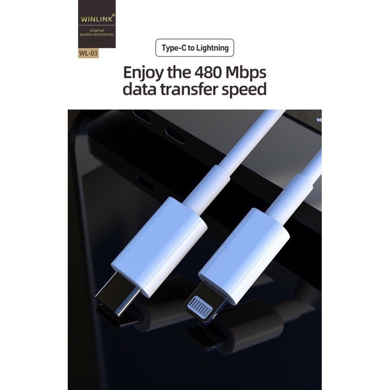 Bộ sạc nhanh 18W Hàng chính hãng Winlink - dành cho Iphone X-11-11 Promax (Sạc 30p đầy 50% Pin)