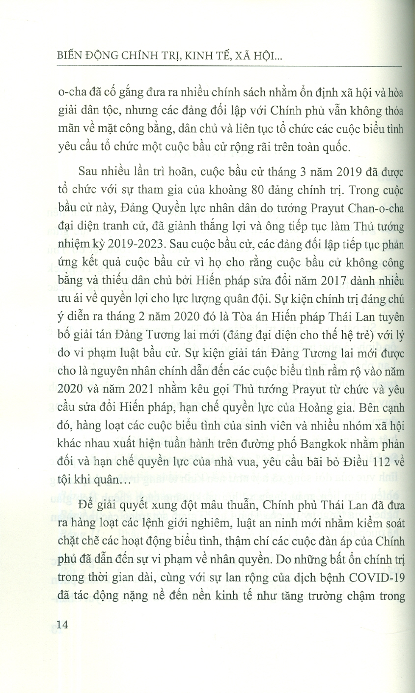 Biến Động Chính Trị, Kinh Tế, Xã Hội, Đối Ngoại Của Thái Lan Từ Năm 2014 Đến Nay Và Tác Động Tới Asean (Sách Chuyên Khảo)