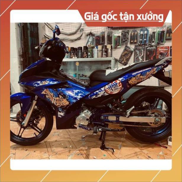 Tem rời exciter 150 cá chép dán xe đen