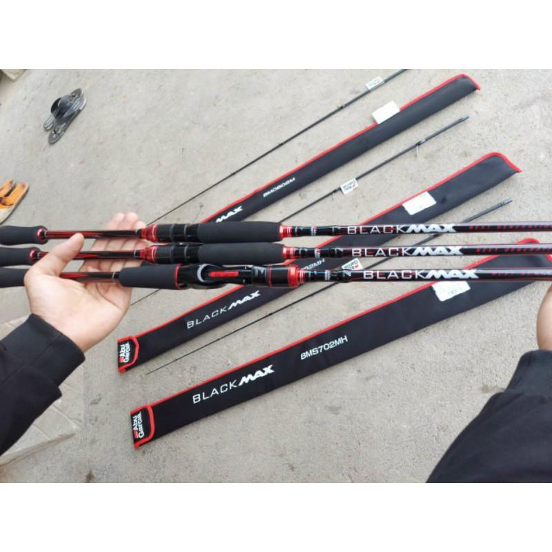 Combo cần lure abu lack max và máy ngang abu black max