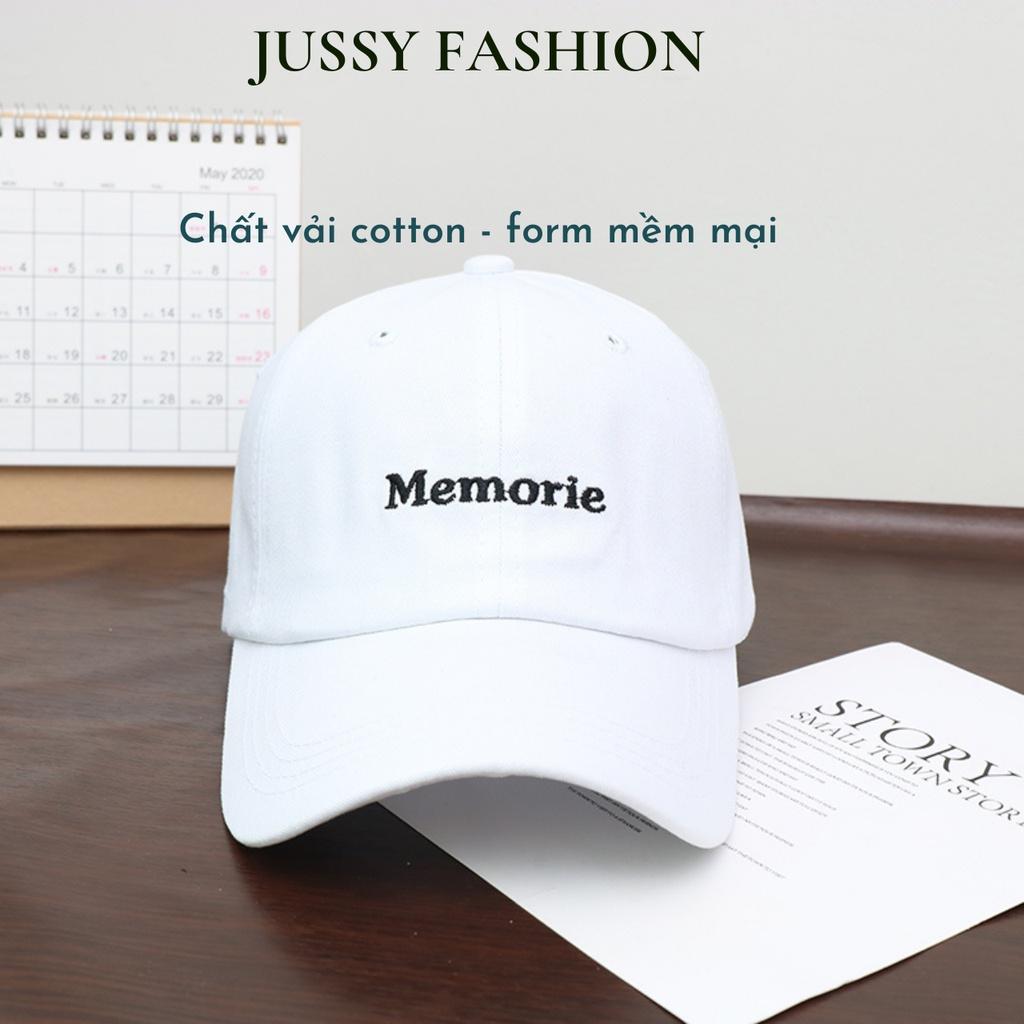 Nón Lưỡi Trai Memorie Cotton Jussy Fashion Nón Kết Nam Nữ Phong Cách Nón Lưỡi Trai Form Mềm Vải Cotton Thoáng Mát Hot