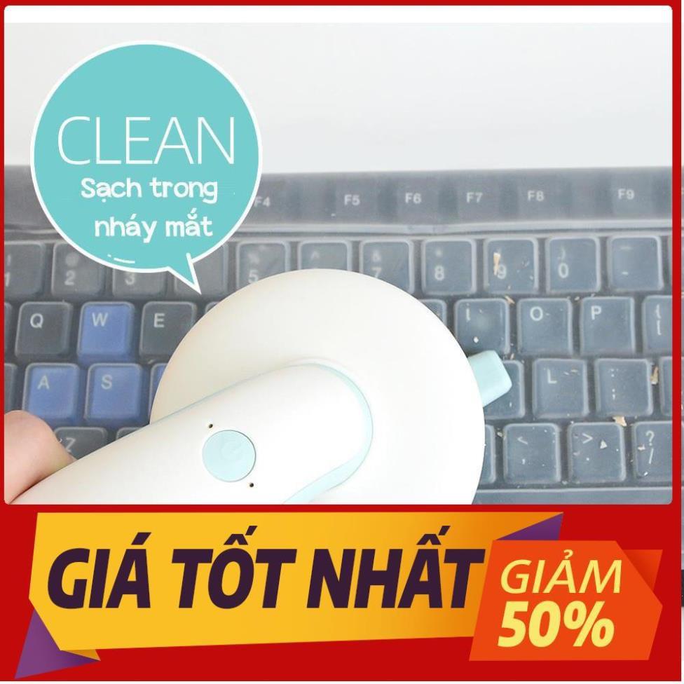 Máy hút bụi cầm tay mini sạc pin không dây để vệ sinh cho bàn làm việc phím laptop máy tính pc