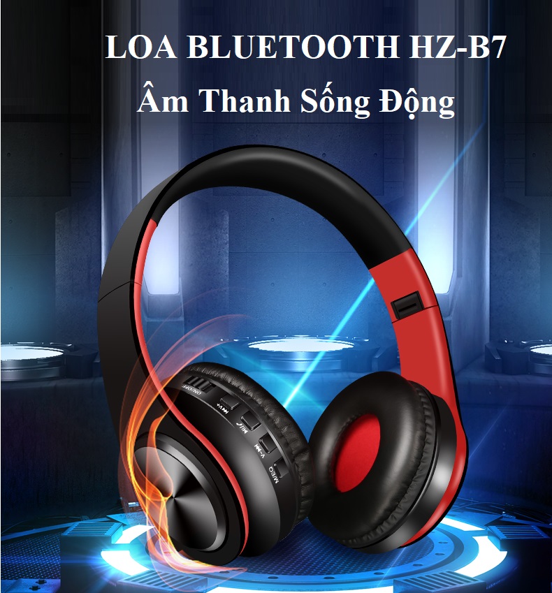 Tai Nghe Không Dây Kết Nối Bluetooth HZ-7 Có Khe Cắm Thẻ Nhớ