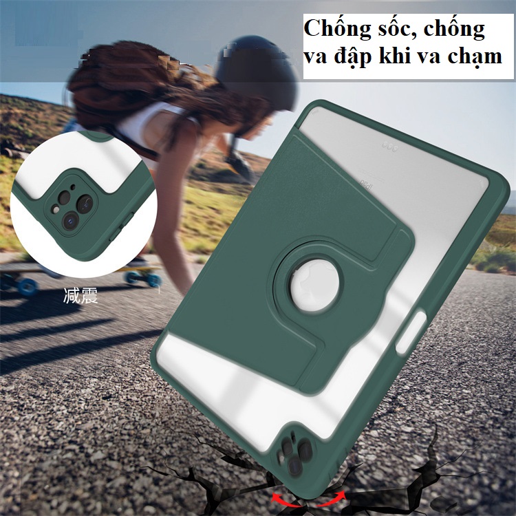 Bao Da TPU Xoay 360° Dành Cho iPad Pro 11 inch , iPad M2/ M1, iPad Air 4/ Air 5 10.9 inch iPad 10 2022 Gen 10 Xoay dựng đứng và ngang, Phía trong có ngăn đưungj bút tiện lợi