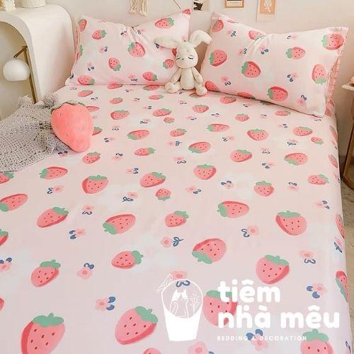 Bộ Ga Gối Cotton Hàn m6/m8/2m - Tiệm Nhà MêuSet 3 Món Ga + 2 Vỏ Gối Cotton 100% Nhiều Mẫu Dễ Thương