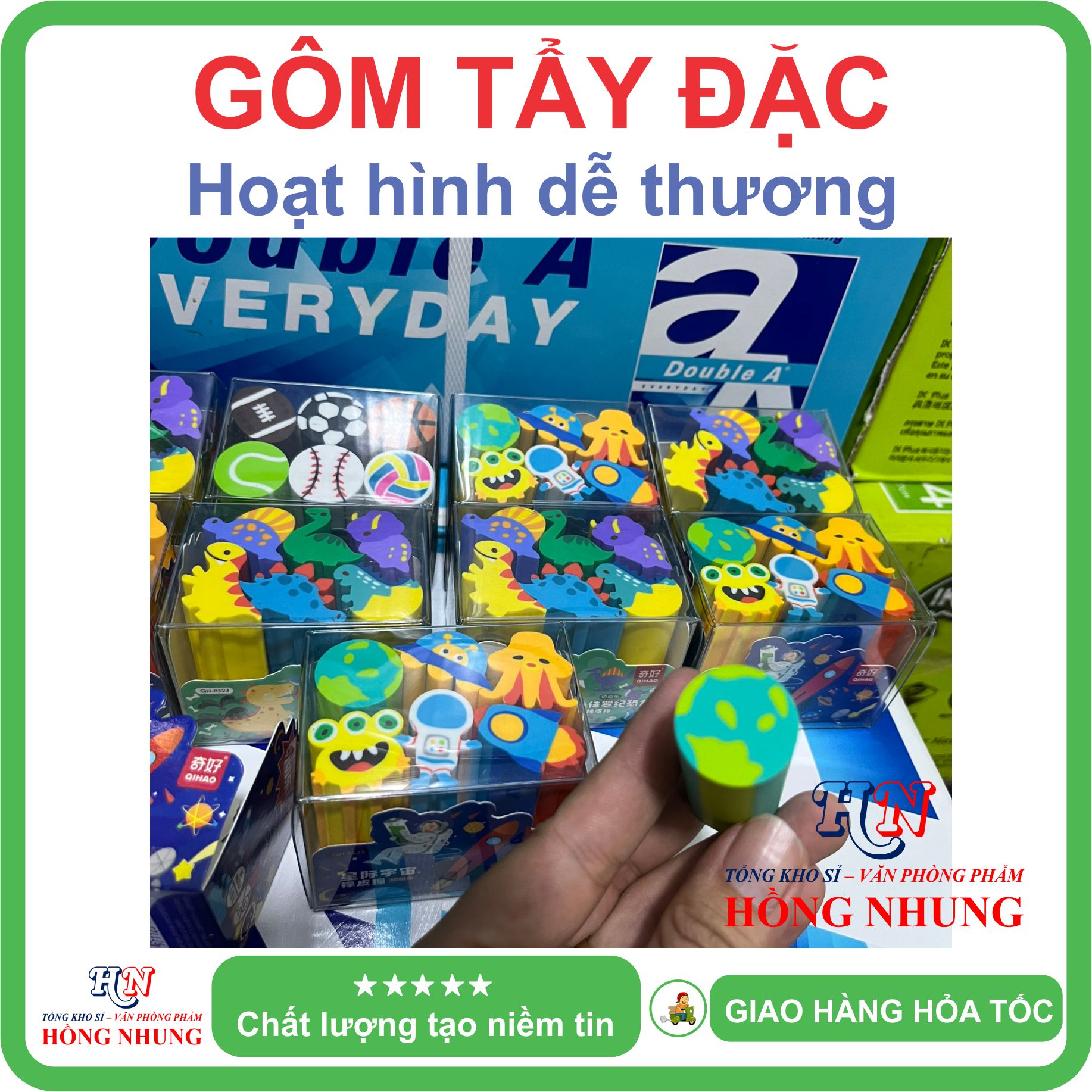 Gôm Tẩy trẻ em - Nhiều Hình dáng Dễ Thương, An toàn cho bé, Giúp các bé ham học
