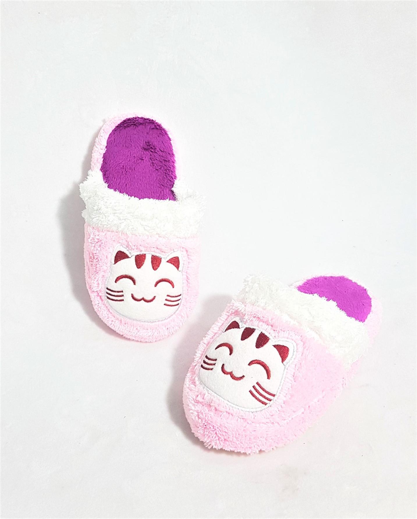 Dép đi trong nhà trẻ em Easy Life Slippers LUCKY CAT 3310 - Hồng Phấn - 30/31