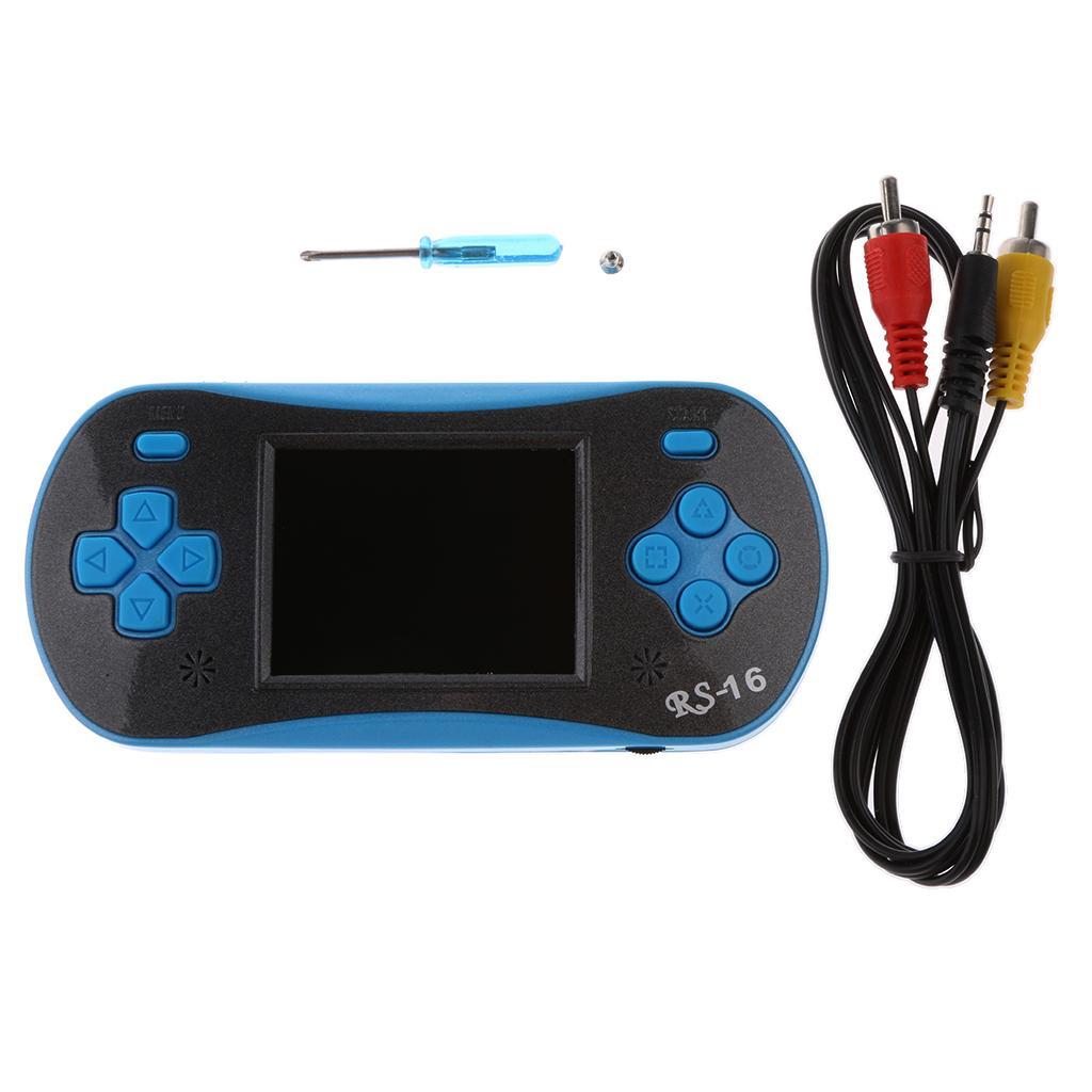 2 Pieces RS-16 2.5'' LCD 260 Games Handheld Video Game Console Player with AV Cable for Kids Birthday Christmas Gift Blue+Green