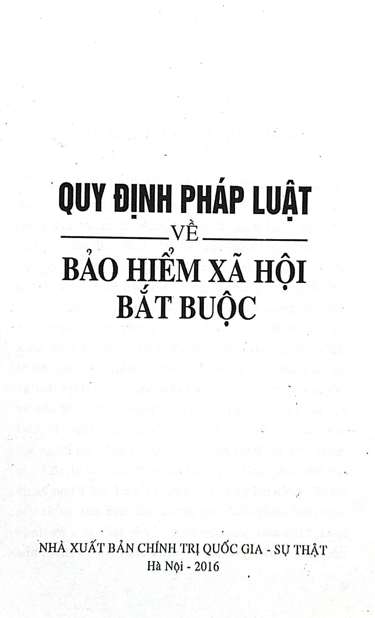 Quy định pháp luật về bảo hiểm xã hội bắt buộc