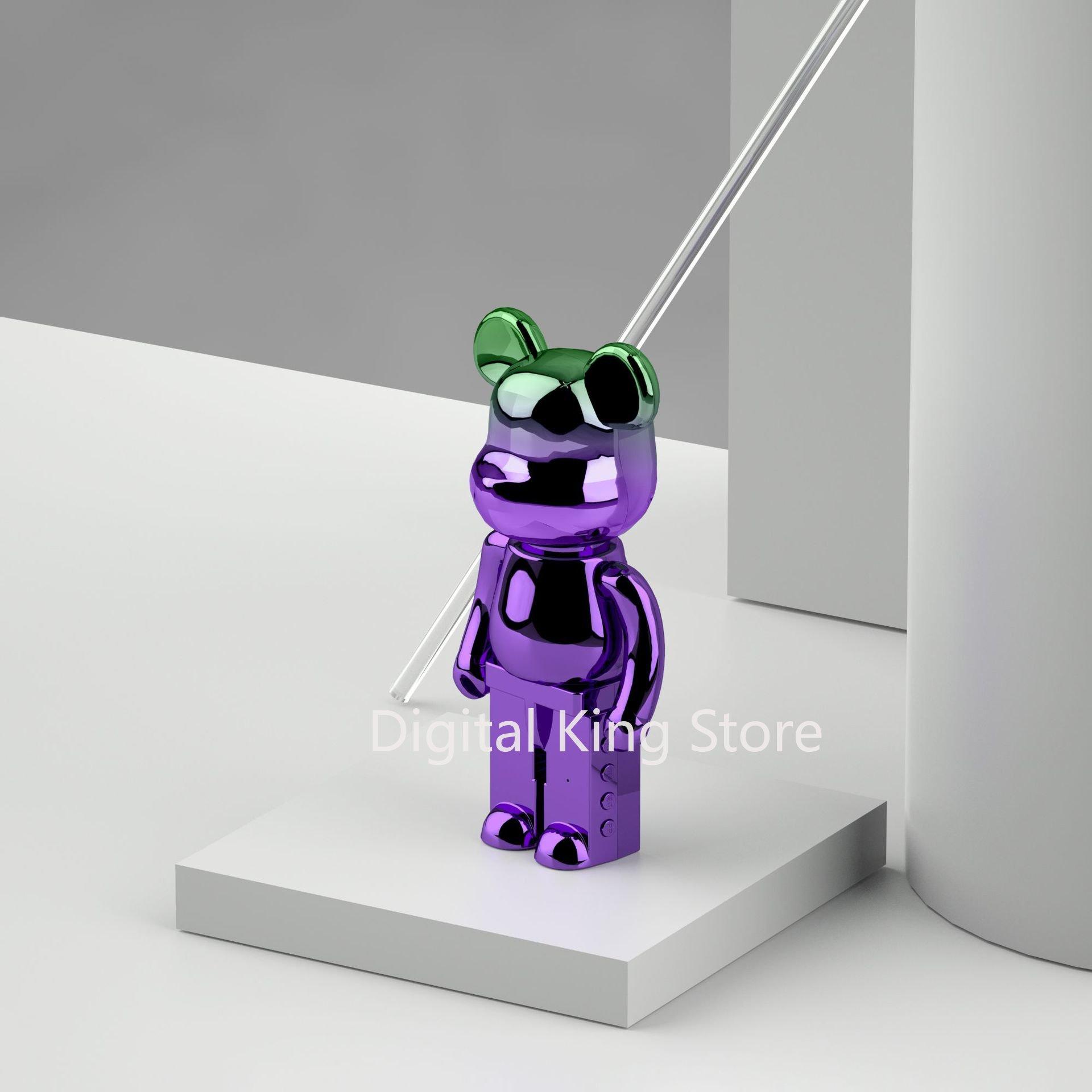 Mô hình mạ loa bluetooth gấu bạo lực mới mới Color: Green to Purple