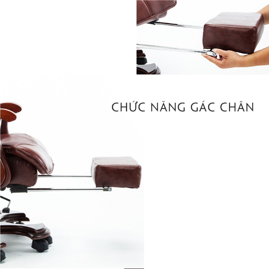 Ghế giám đốc cao cấp A287, rộng 68cm x cao 1m23cm x sâu 54cm, khung thép ốp gỗ, chất da thật, có massa 3D điều khiển 7 điểm, có thể xoay 360 độ, bánh xe di chuyển linh hoạt, ngả lưng, gác chân thoải mái