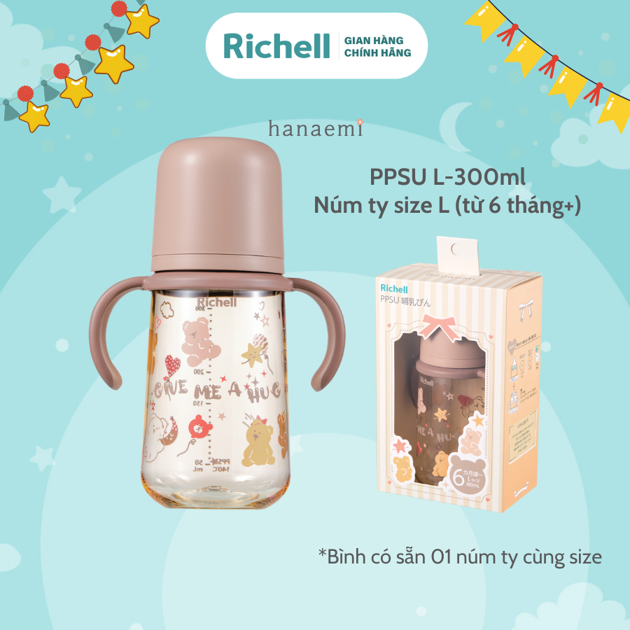 Bình sữa RICHELL Hanaemi Nhật Bản PPSU và Thủy tinh | Baby