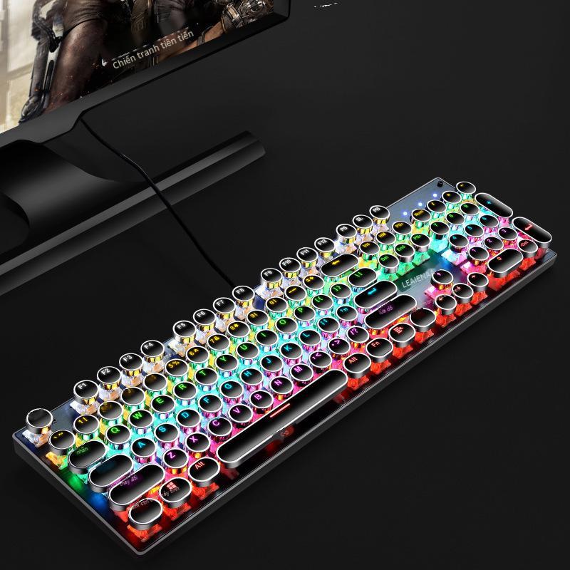 Phong Cách Mới Nhất Crack K660 Thực Bàn Phím Cơ USB Trò Chơi Có Dây Dạ Quang RGB Máy Tính Trục Xanh Bàn Phím Cơ ebay