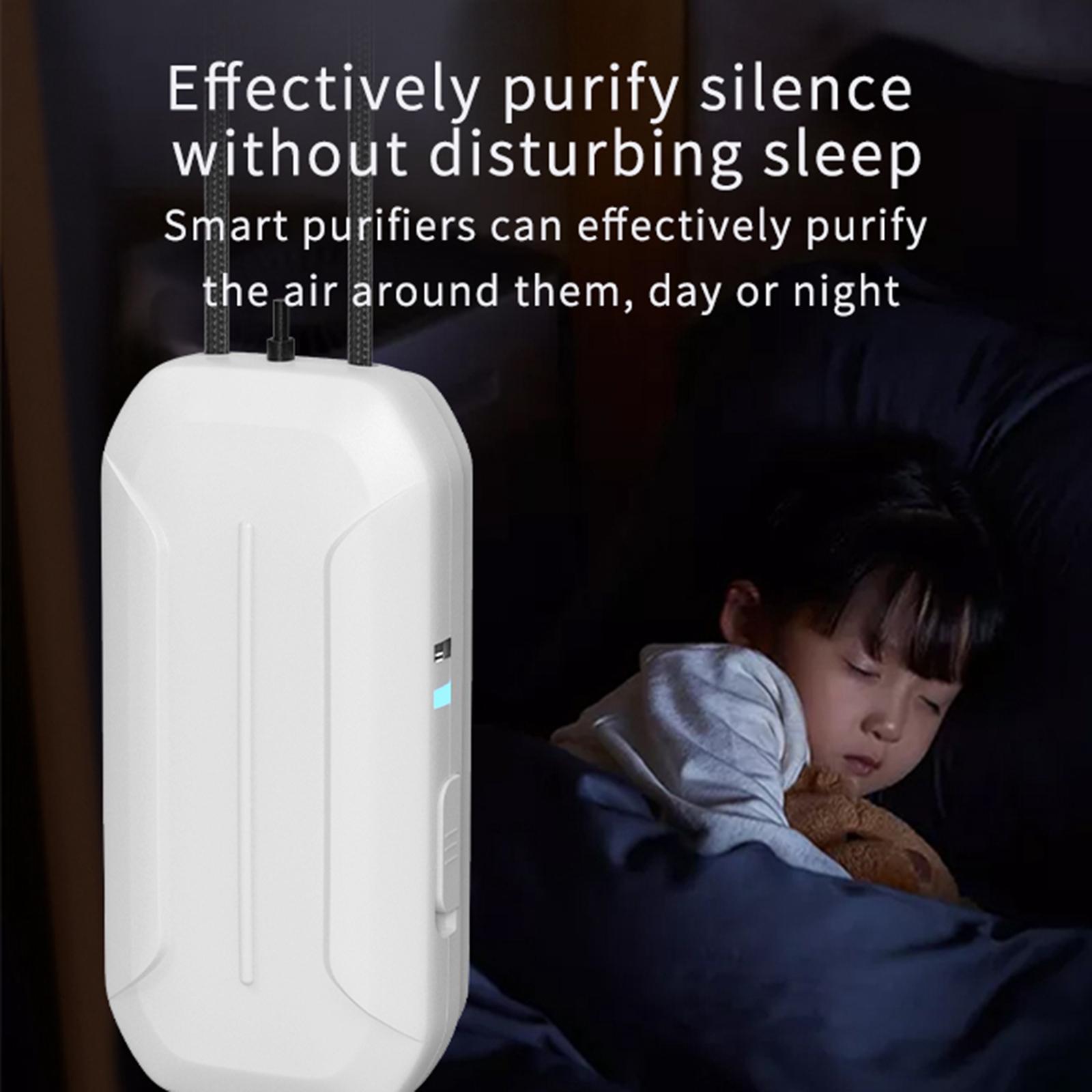 Portable Air Purifier Mini Air Necklace Negative Ion Air Freshener White