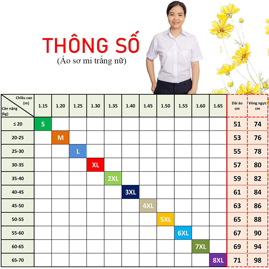 Áo sơ mi nữ trắng tay dài, đồng phục học sinh, chất liệu KT Silk mềm mại, form dáng căn bản
