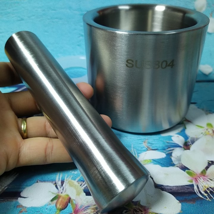 Bộ CỐI CHÀY INOX SUS 304 VUÔNG có nắp -  Chày cối là dụng cụ thiết yếu mọi gia đình và Nhà hàng - Hàng cao cấp