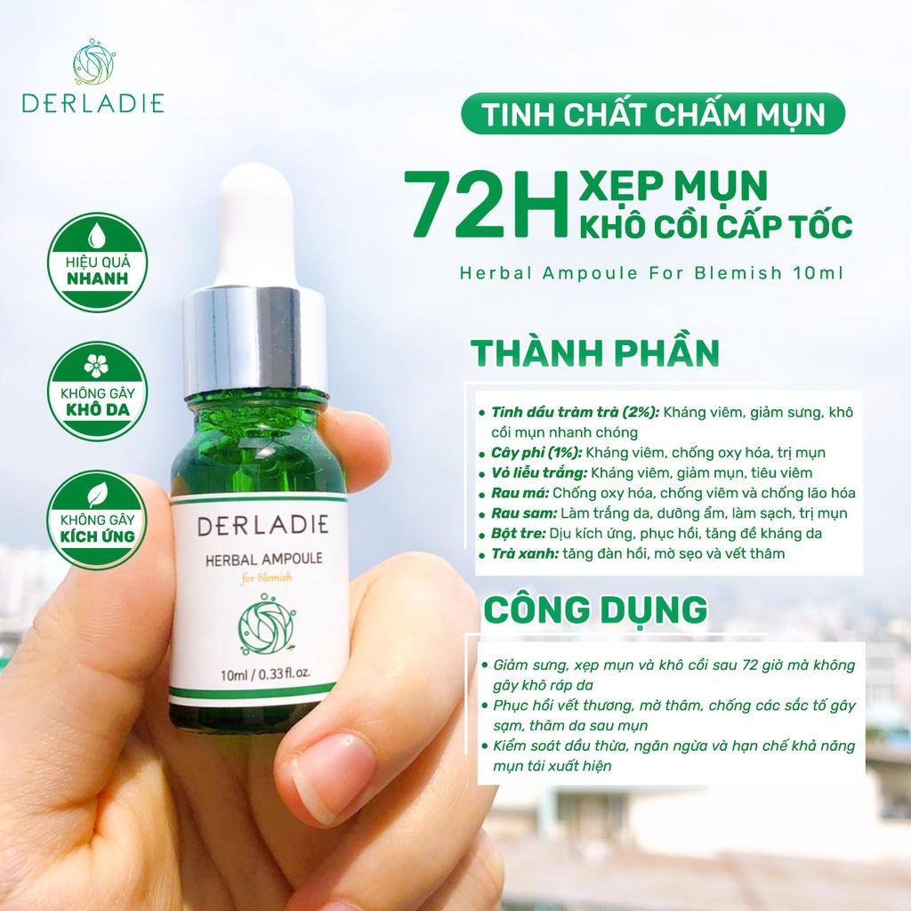 MUA 1 TẶNG 1 - Chấm Mụn Tràm Trà Derladie Herbal Ampoule For Blemish 10ML