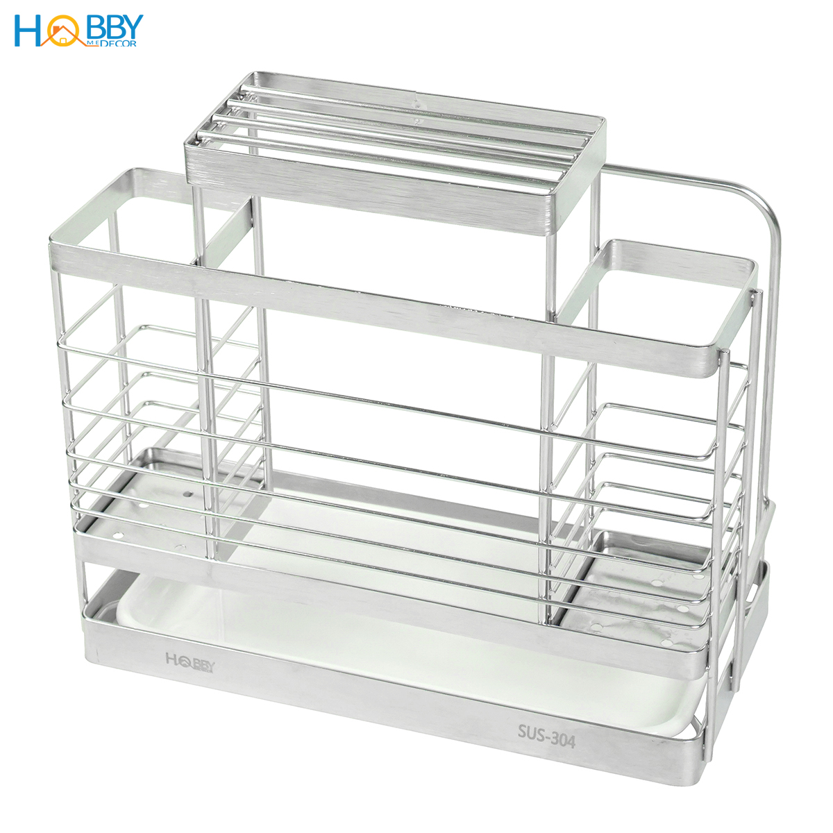 Kệ đựng đũa muỗng dao thớt đa năng Hobby Home Decor KDMT4 chất liệu Inox 304 không rỉ
