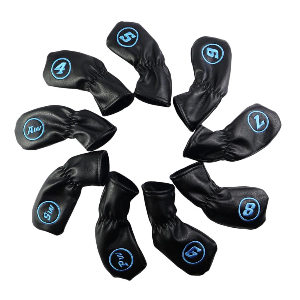 Set 9 Vỏ Bọc Đầu Gậy Golf 4-AW Bằng Da PU Chống Thấm Nước