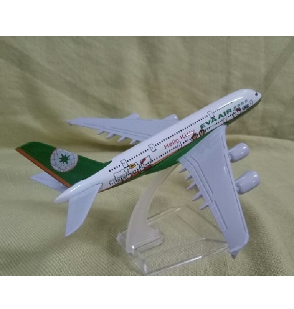  Mô hình máy bay A380 Eva Air - Hello Kitty Green 16cm