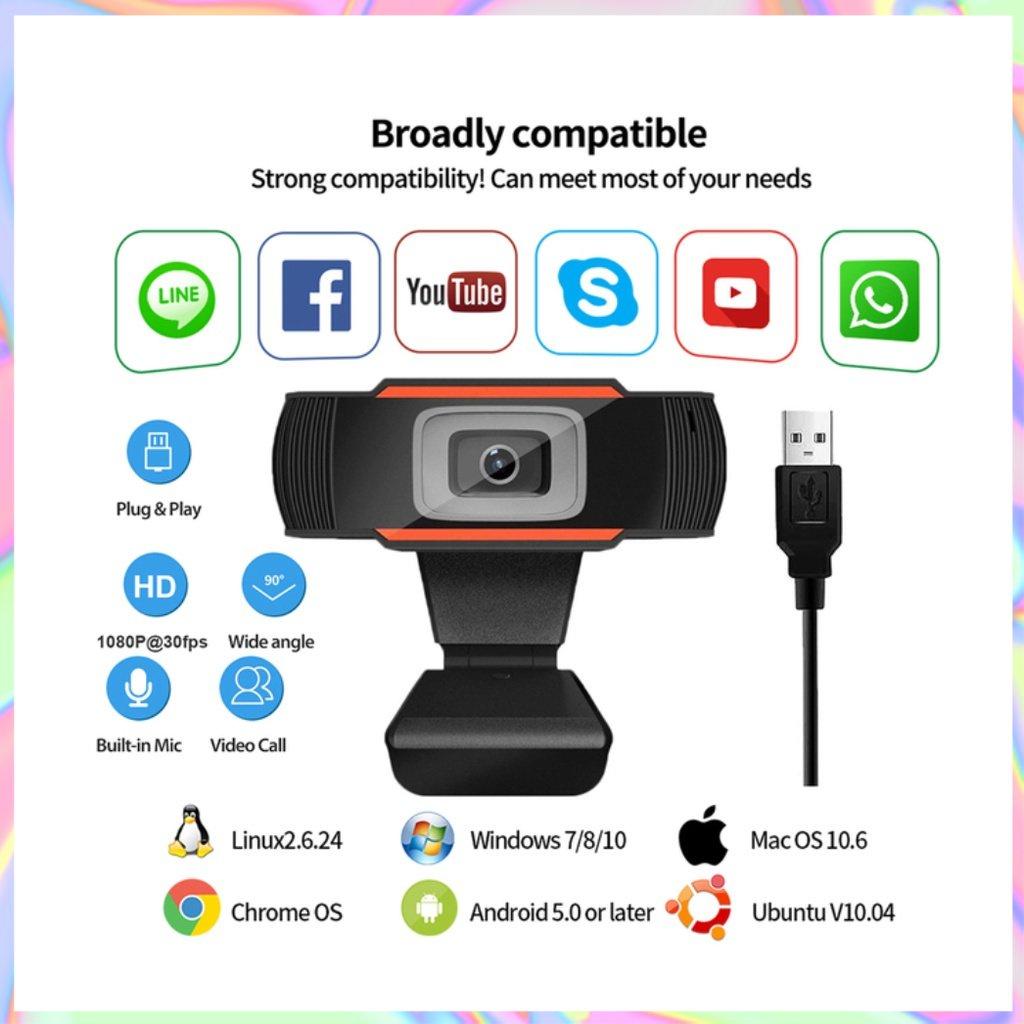 Webcam Máy Tính PC - Laptop Độ Phân Giải Cao1080P-FUL HDTích Hợp Micro Full Box Hình Ảnh Sắc Nét, Thích Hợp Học Online